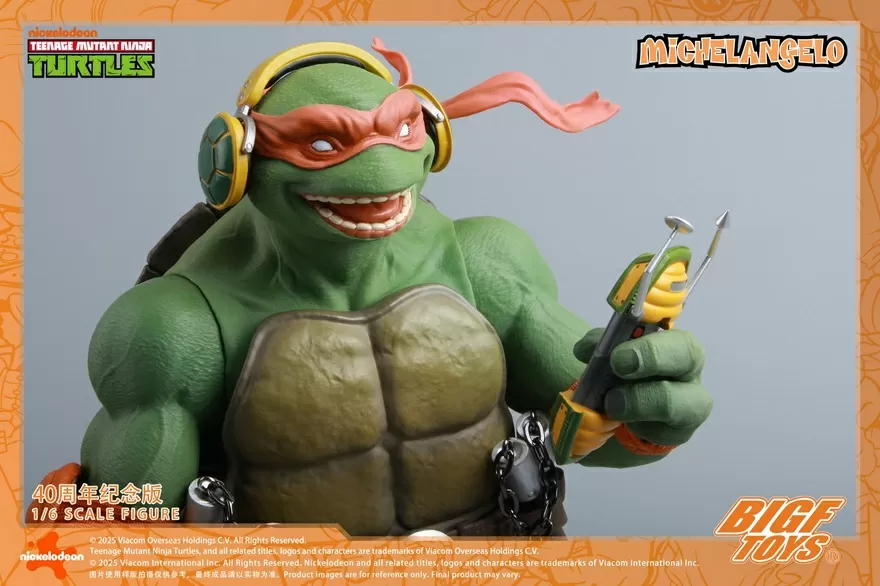 BIGF-004 Michelangelo 40th Anniversary Edition 1/6 Scale | Teenage Mutant Ninja Turtles | BigFToys