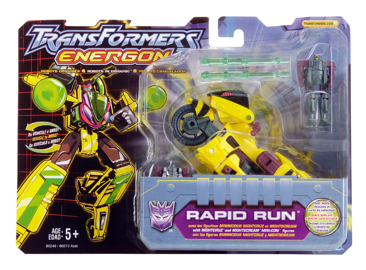 Deluxe Class Rapid Run with Nightcruz and Nightscream Mini-Cons | Transformers Energon