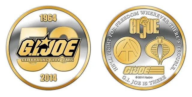 Silver and Gold Challenge Coin 3.75-Inch Scale | G.I. Joe Joecon 2014 Convention Exclusive