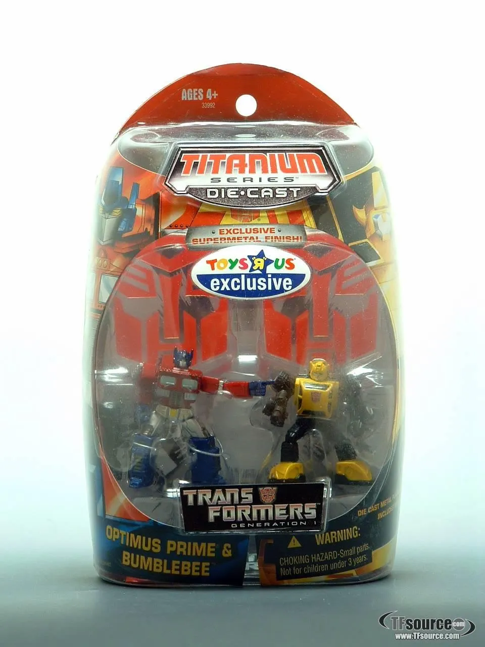 Optimus Prime and Bumblebee Exclusive Supermetal Finish 3-Inch | Transformers Titanium Robot Masters