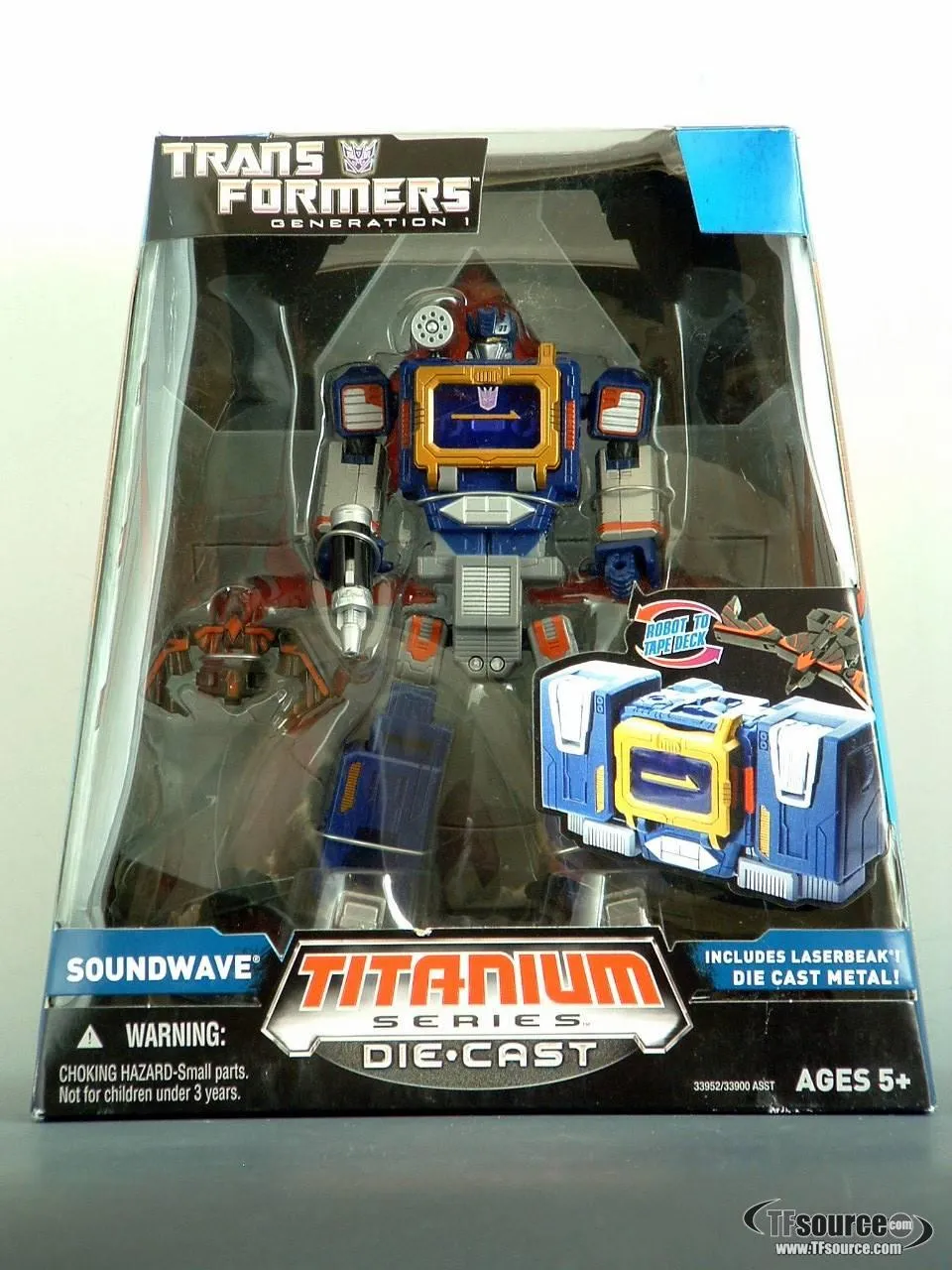 Soundwave with Laserbeak Generation 1 6-Inch | Transformers Titanium Cybetron Heroes